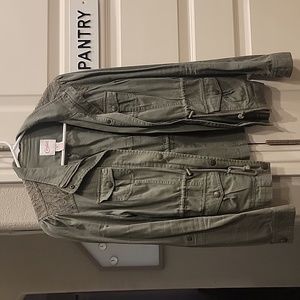 Candies Army Green Jacket Lace Accents Med